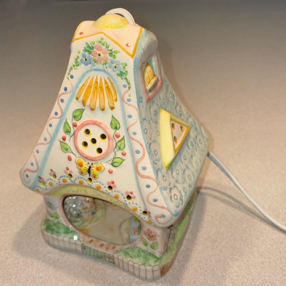 English Hand Painted Porcelain Pottery Play School by Peggie Foy